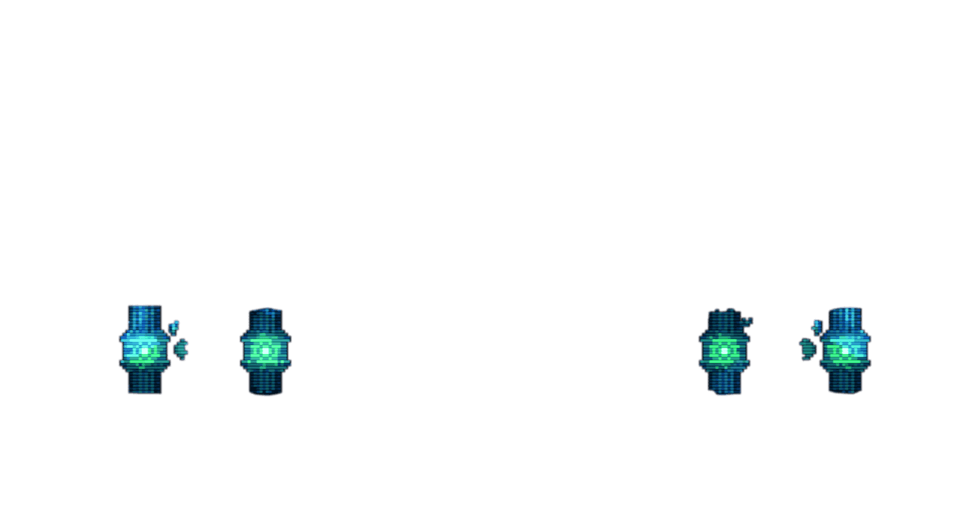 All 4 statue lights are glowing green